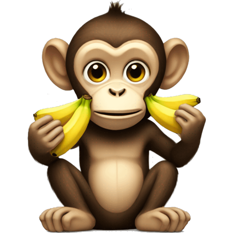 Monkey eating bananas emoji