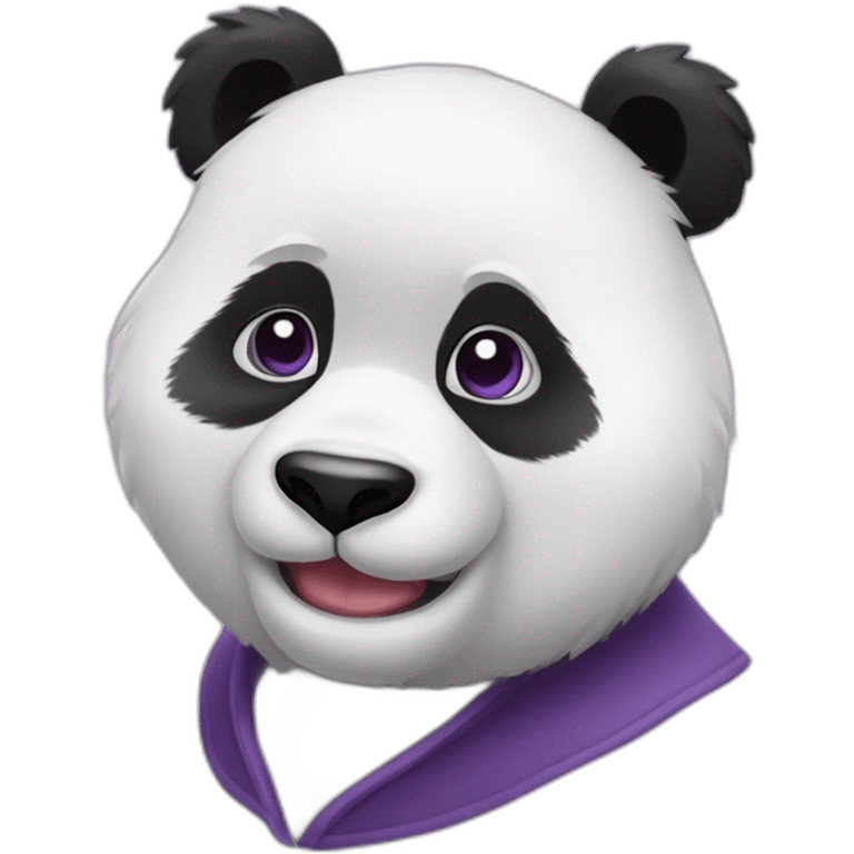 panda blanc et tache violette emoji