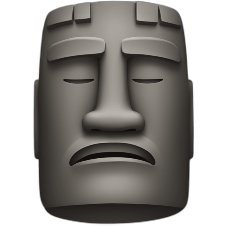 moai straight face emoji