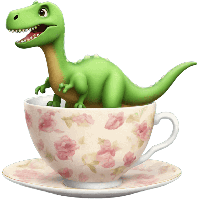 Dinosaur in a teacup emoji