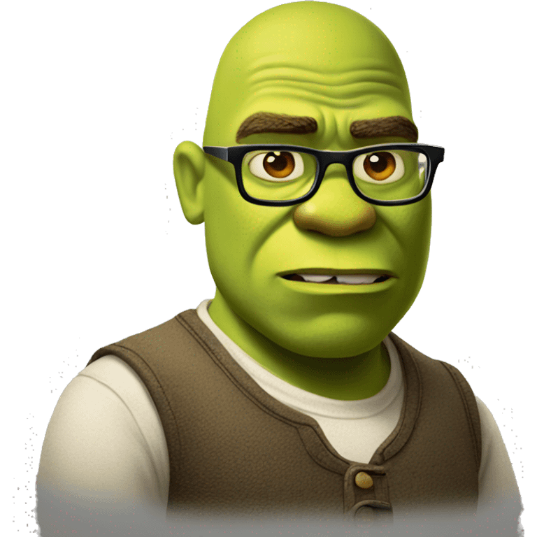 Shrek with glasses angry emoji