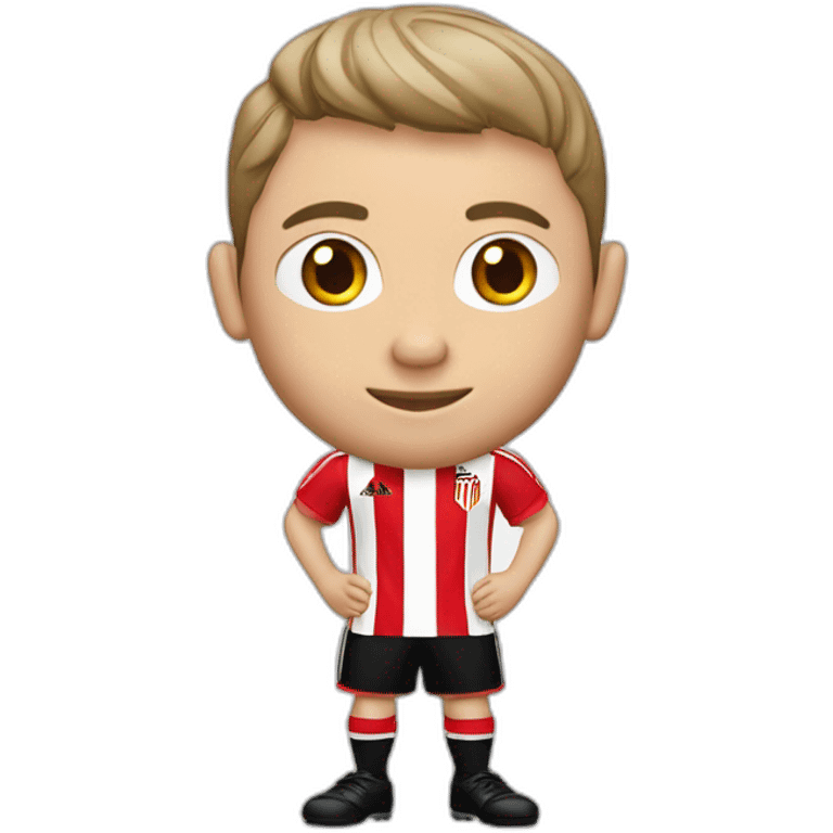 jugador blanco de futbol con camiseta del Athletic de bilbao emoji