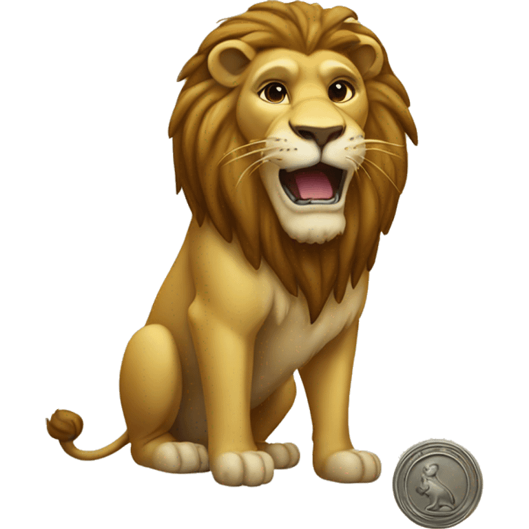 Lion with seal  emoji