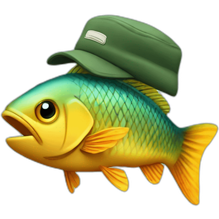 fish with a cap fishing emoji