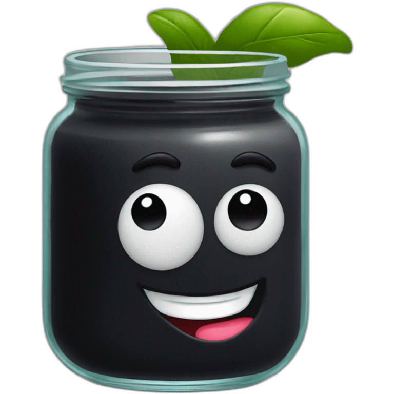 black smoothie in jar emoji