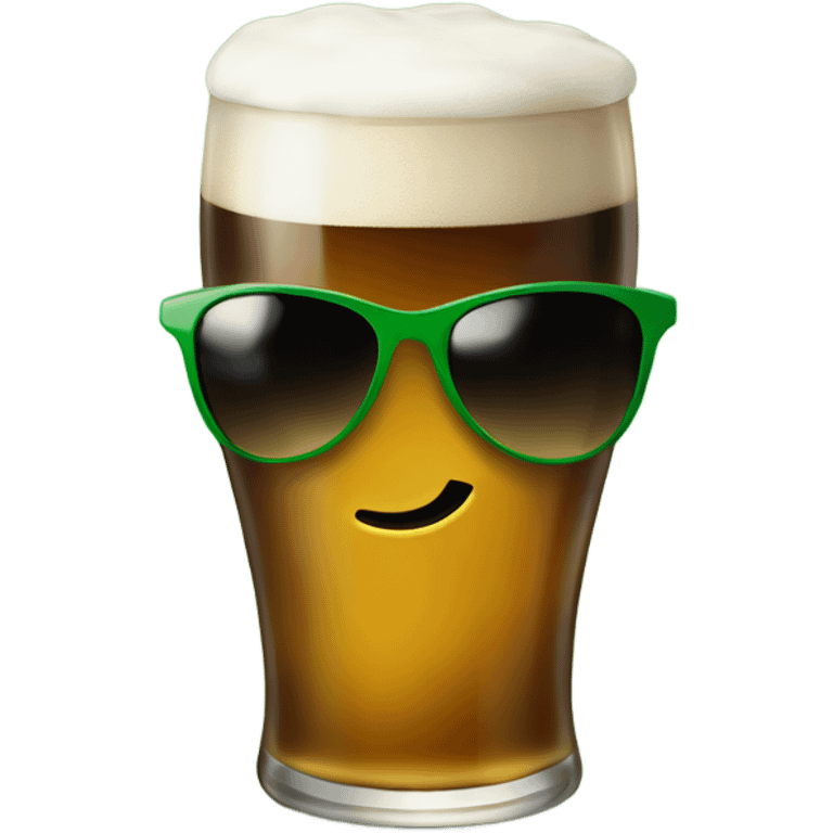 Pint of Guinness wearing shamrock sunglasses  emoji