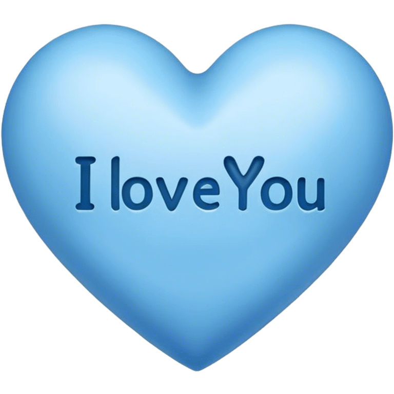 Blue heart either the words I Love You Ry emoji