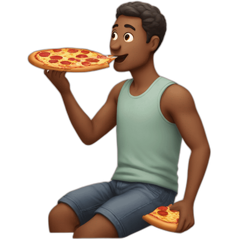 man eating pizza emoji