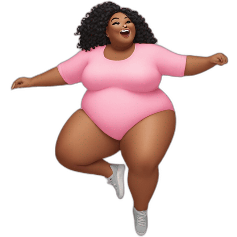 Fat Lizzo doing flip emoji