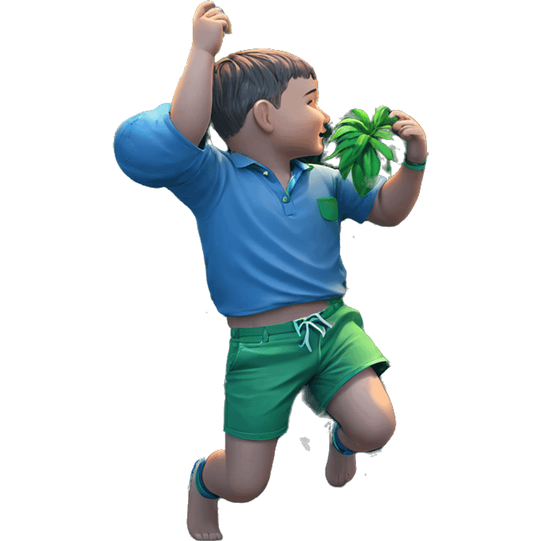 boy with plant in shorts emoji