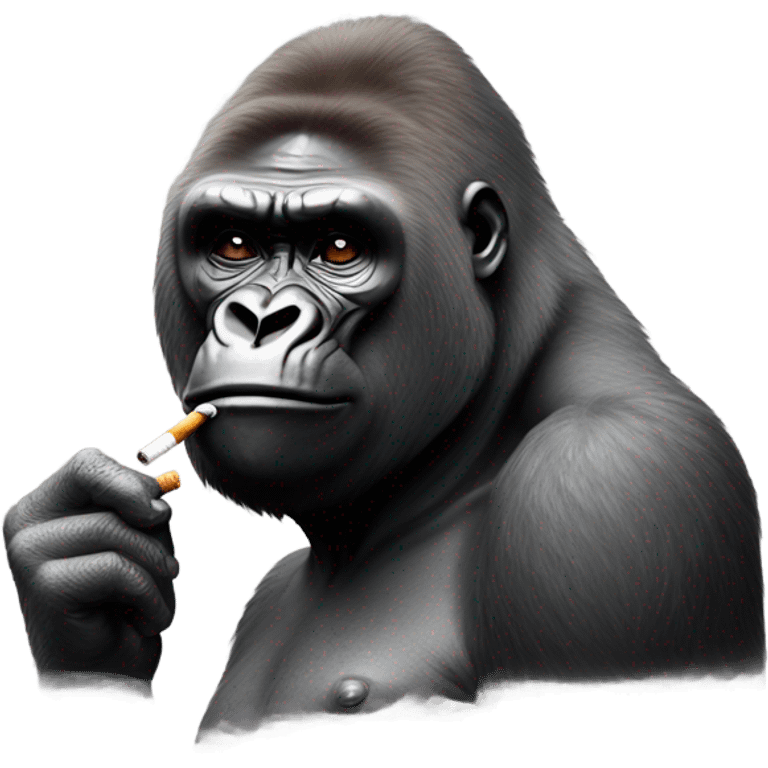 Gorilla smoking emoji