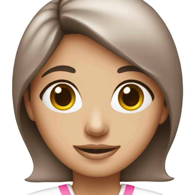 Brunette nurse dressed in pink emoji