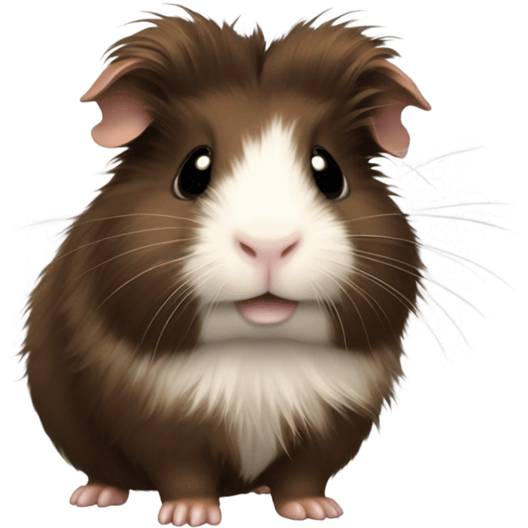 Long haired dark brown guinea pig baby emoji