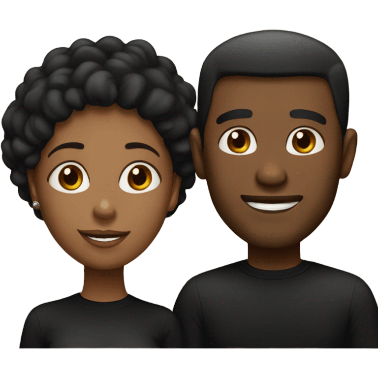 Black Husband and wife in black shirts emoji