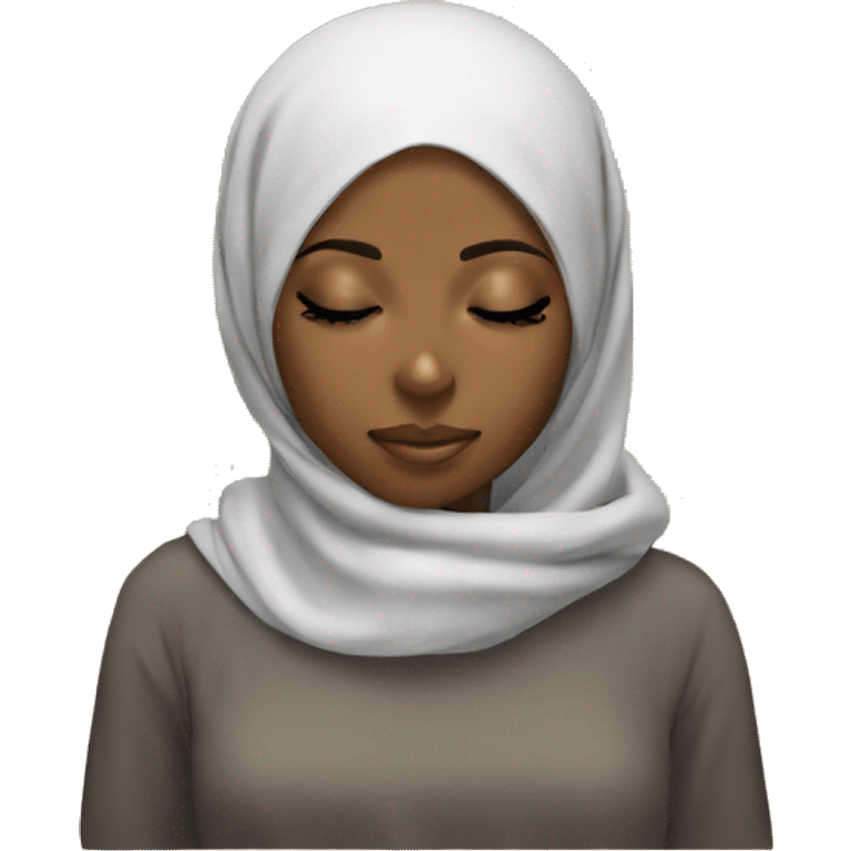 Pretty model Muslim Somali girl sleeping emoji