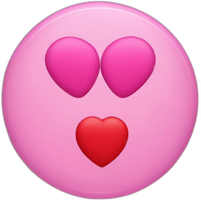 circle pink shape pills with heart shape on it emoji