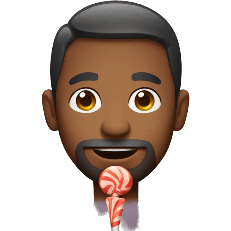 Man holding lollipop emoji