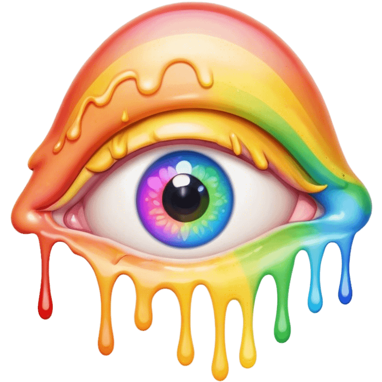 melted surreal rainbow eye emoji