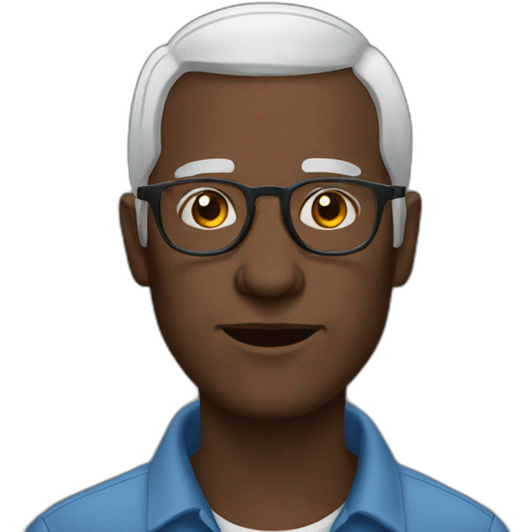 Old man glasses bald medium dark skin emoji