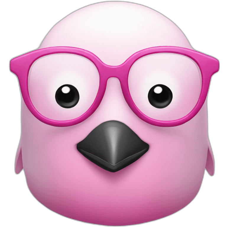 pink penguin with glasses emoji