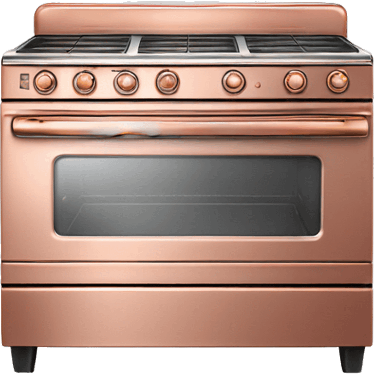 Realistic rose gold Retro vintage oven. emoji