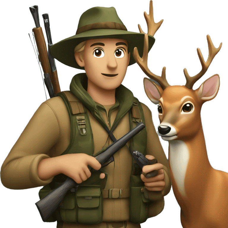 Hunter with deer emoji