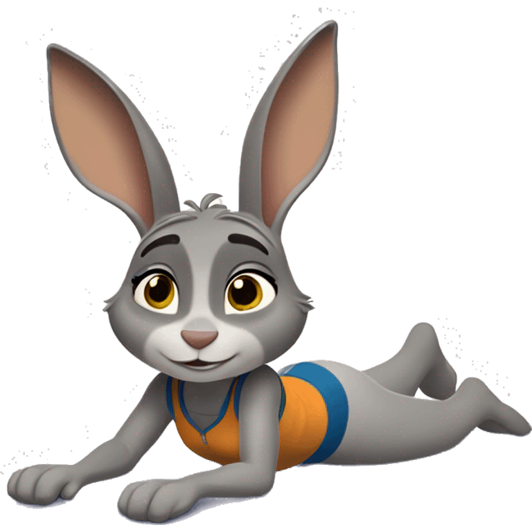 Judy Hopps doing downward dog emoji