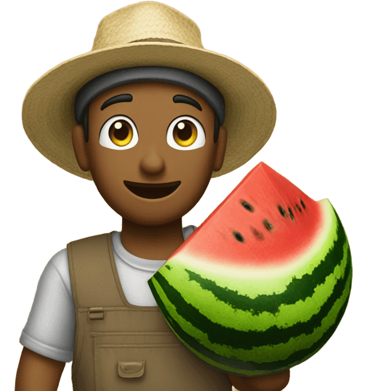 field worker with watermelon emoji