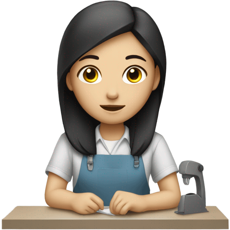 A Chinese girl at work. emoji