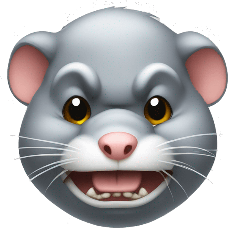 super fat angry rat head emoji