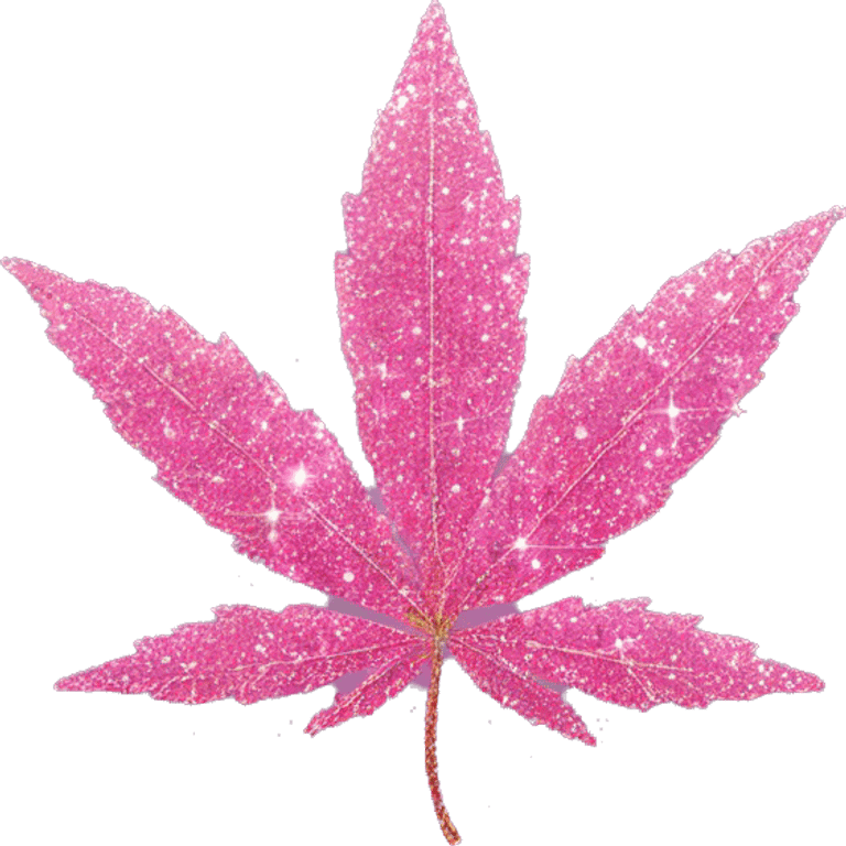 pink sparkly weed leaf  emoji