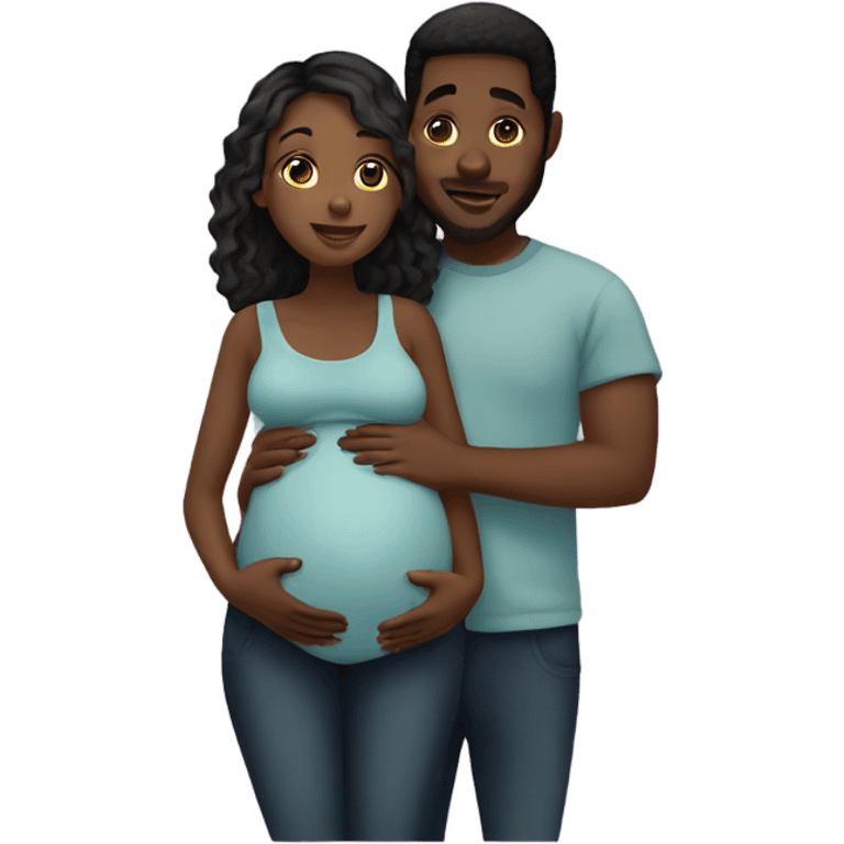 Pregnant black couple emoji