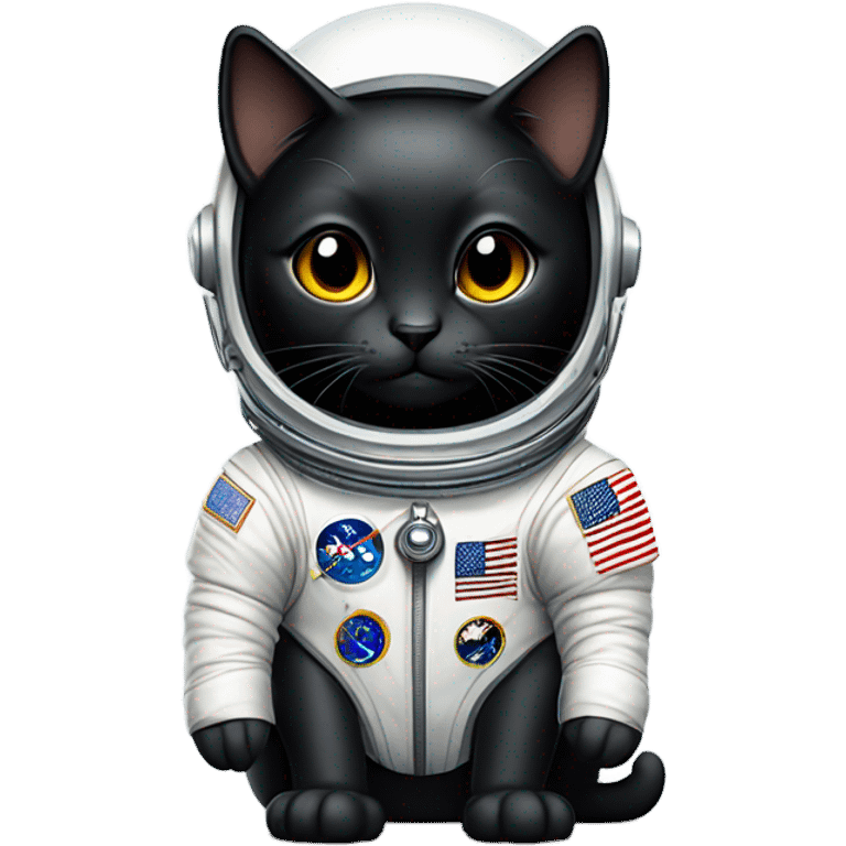 Black astronaut cat emoji