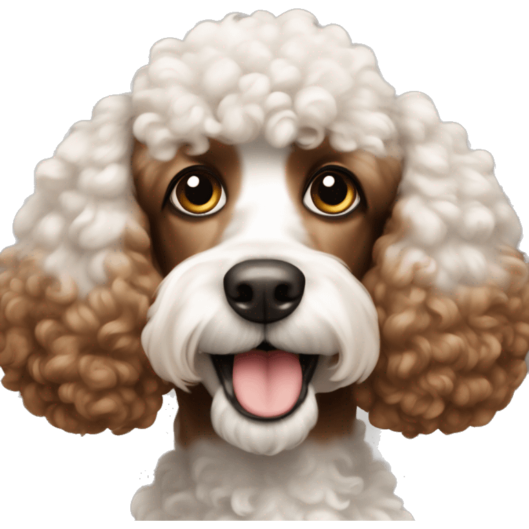 Brown and white poodle emoji