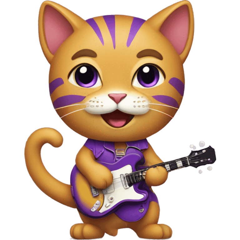 purple cat singing, cat in Elvis presley costume emoji