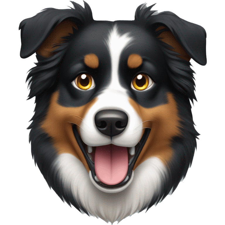 Angry growling Small black australian shepherd dog emoji