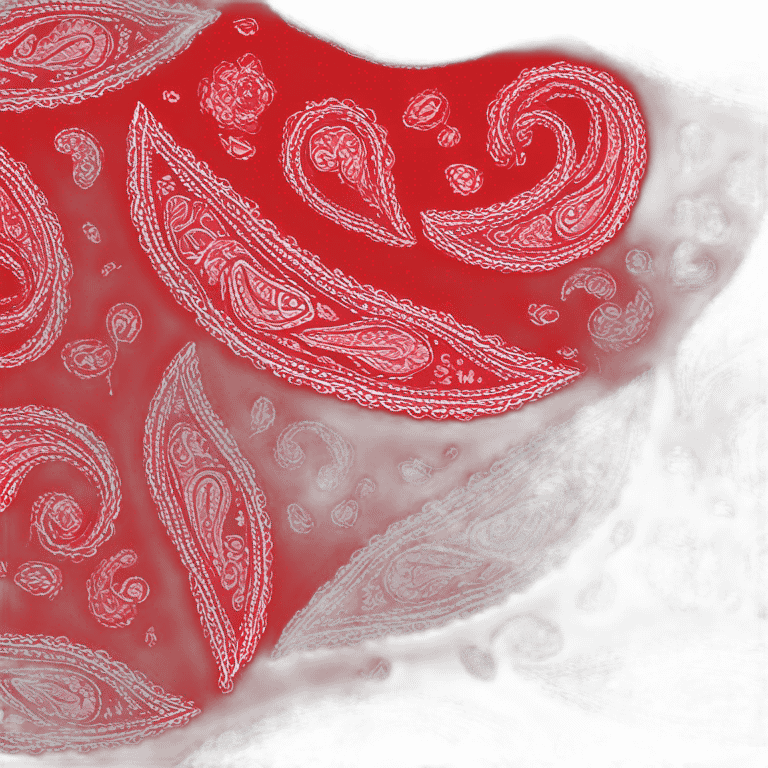 Red bandanna with Paisley pattern emoji