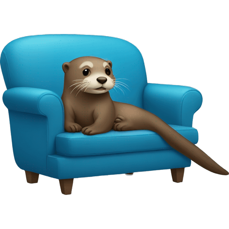 otter sitting on a blue sofa emoji