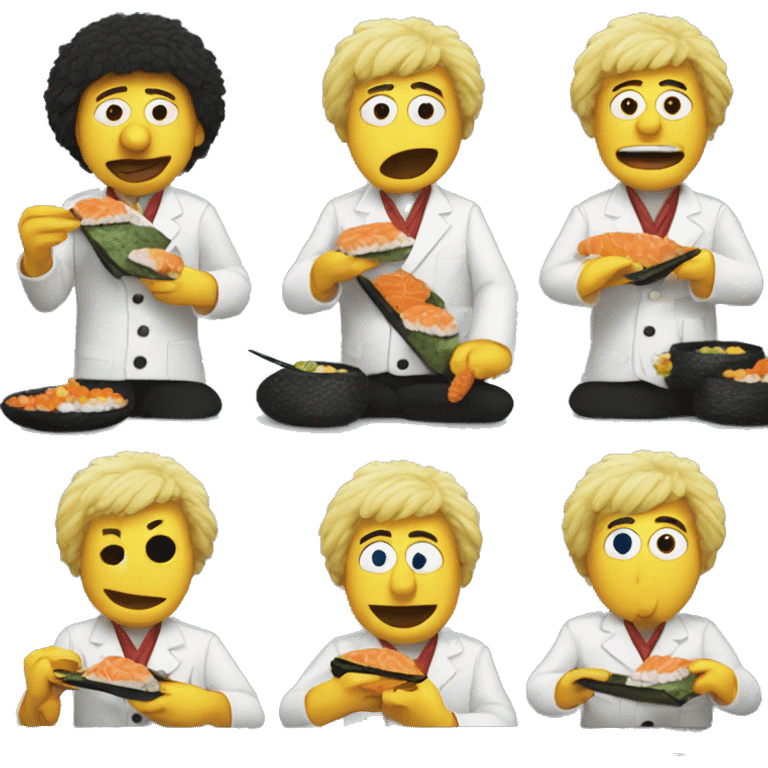 bert the muppet eating sushi emoji