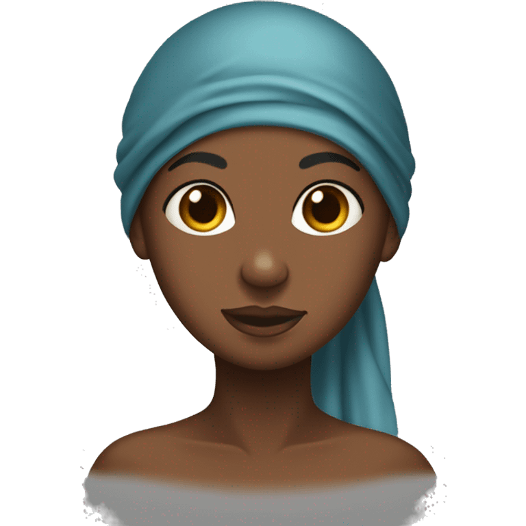 dark-skinned girl’s head wearing durag on body of platypus emoji