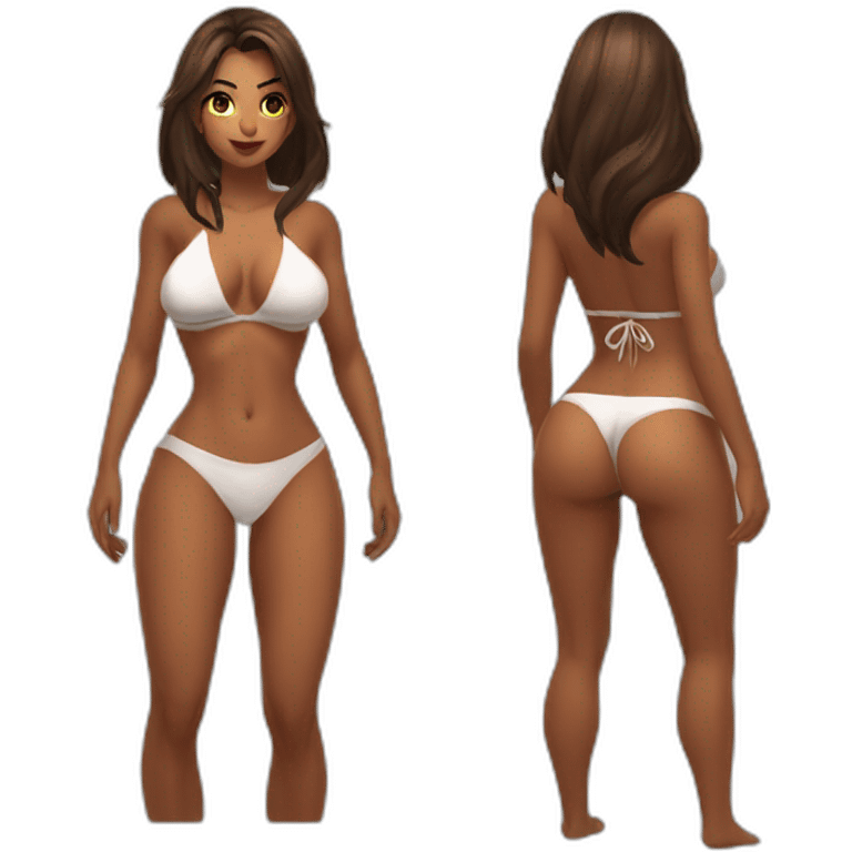 Nidalee posing legs and ass in bikini sfw emoji