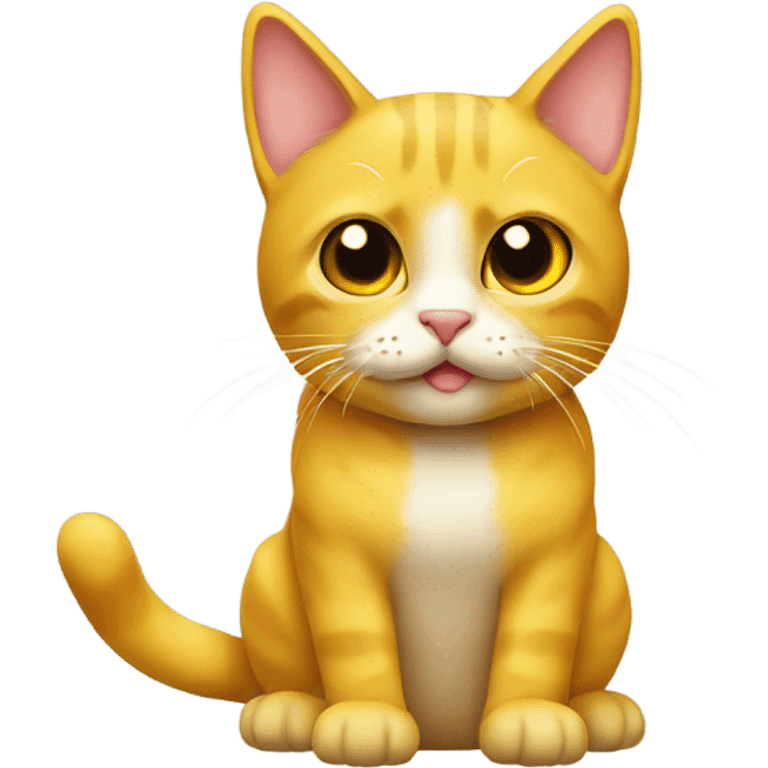 Un gato amarillo con un lazo  emoji