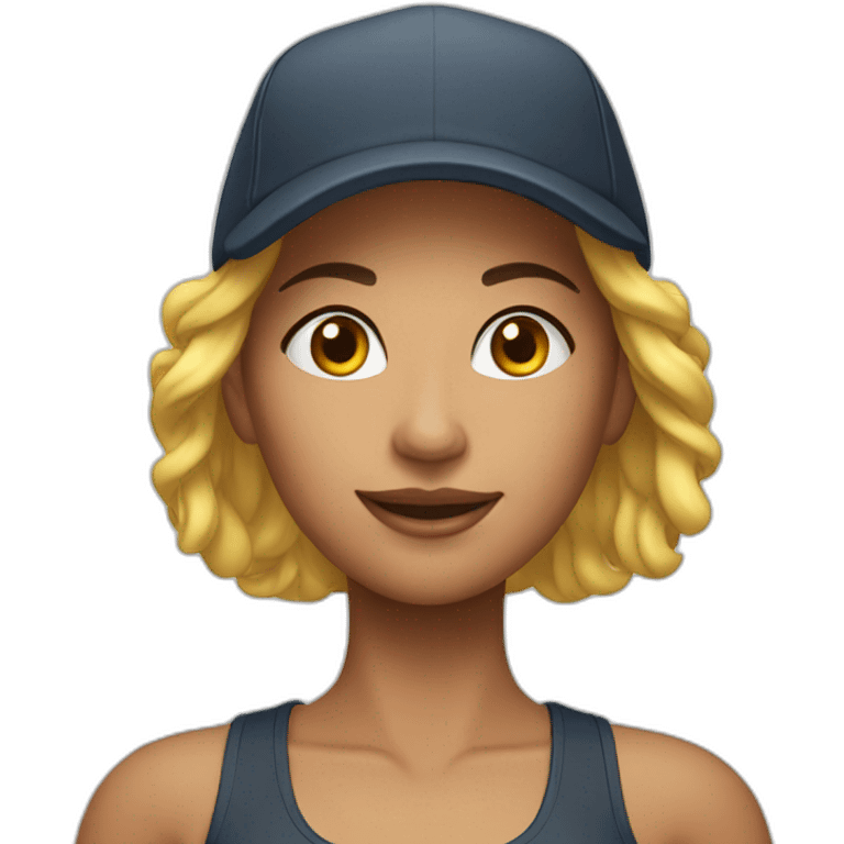 fitness woman with cap emoji