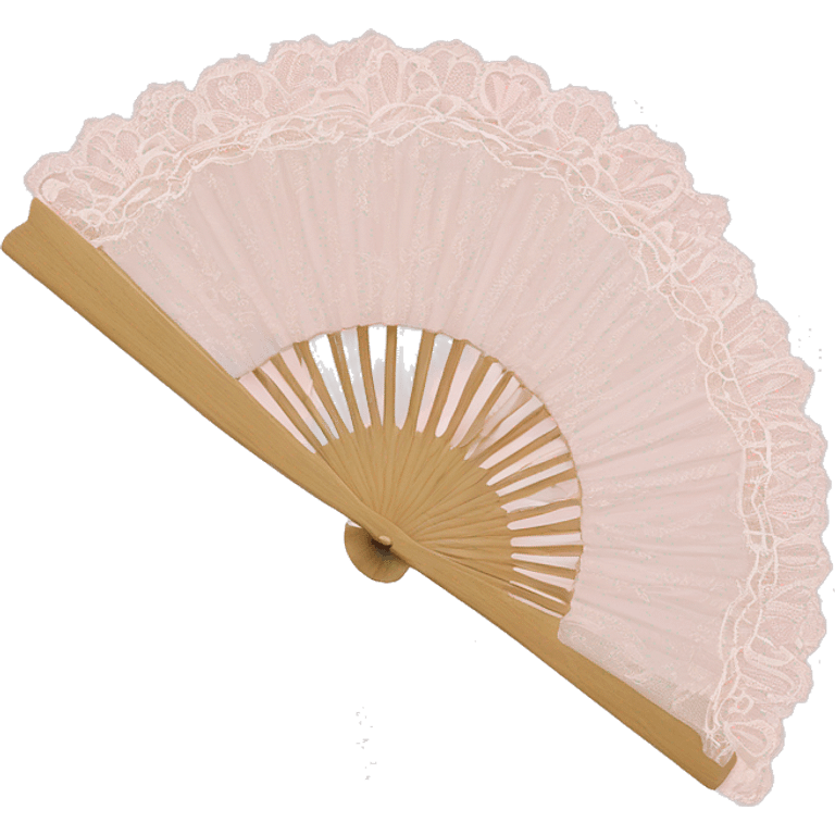 rococo pale pink fan with lace emoji