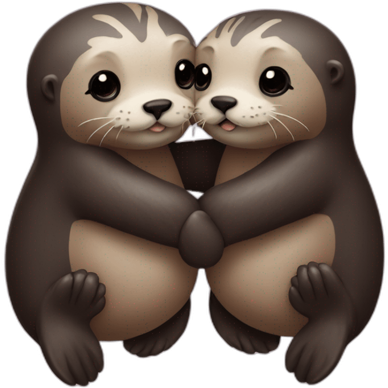 Sea otters holding hands emoji