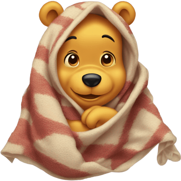 A Winnie the Pooh in a blanket  emoji