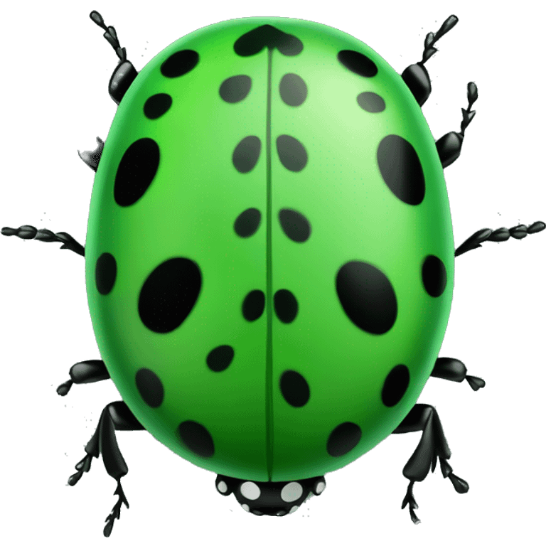 green and black ladybug emoji