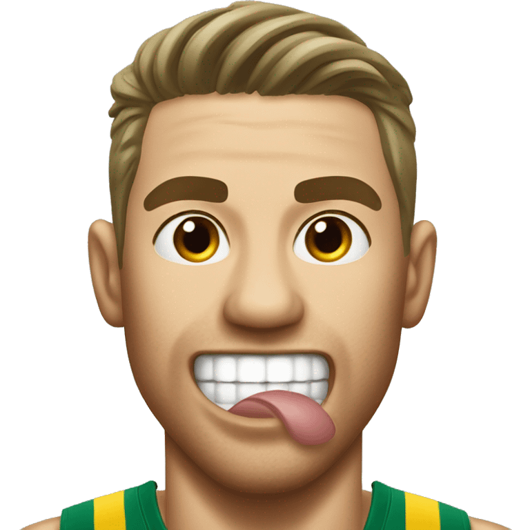 Australian Olympics athlete with his tongue poked out emoji