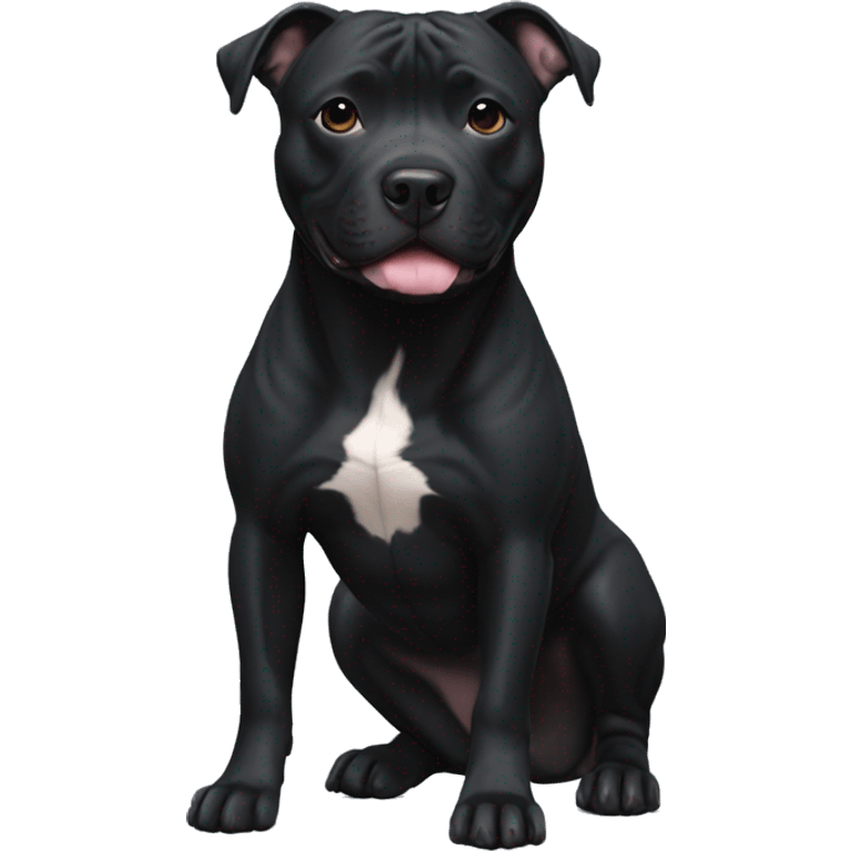 staffordshire bull terrier all black emoji