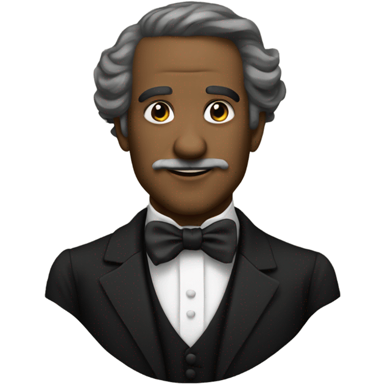 19th century writer in a black tuxedo with a bow tie emoji